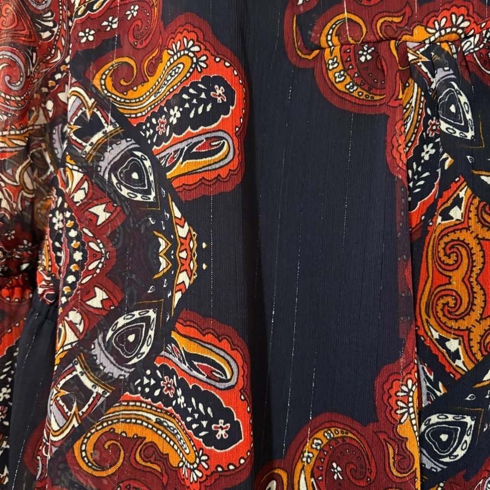 NWT Liz Claiborne Sheer Paisley Print Blouse & Cami Set Boho Women's Size XL - Picture 12 of 16